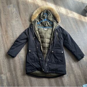 Michael kors black Parka with Fur Hood